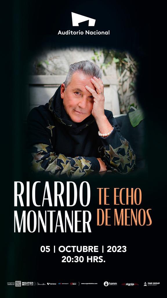 Ricardo Montaner #TeEchoDeMenosTour 🎶

Entradas 🎟️ ricardomontaner.com 

Fecha: 05/10
Lugar: Auditorio Nacional 🏟️
Ciudad: Ciudad de México 🇲🇽

<a href="/montanertwiter/">Ricardo Montaner</a> 🎤

Hecho a Mano Music 💿✋

#RicardoMontaner #Mexico 🇲🇽