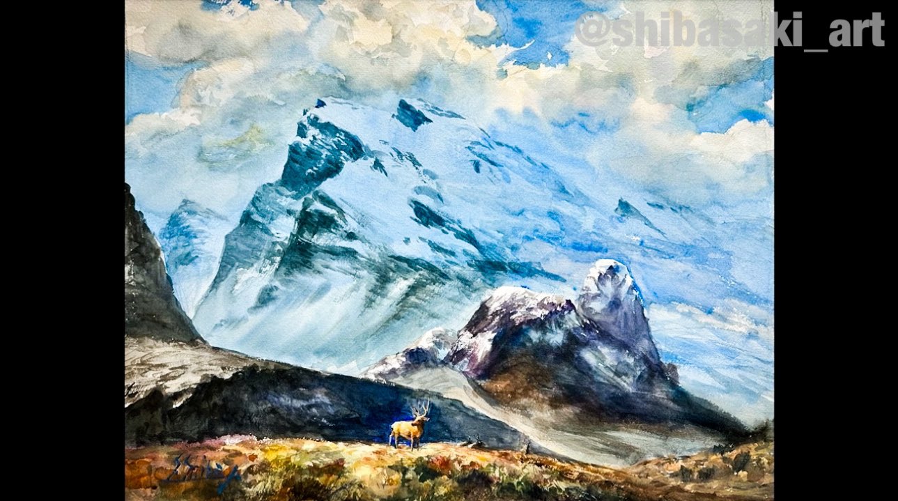 特価】 水彩画：自転車と風景 2006年作 絵画 - 絵画