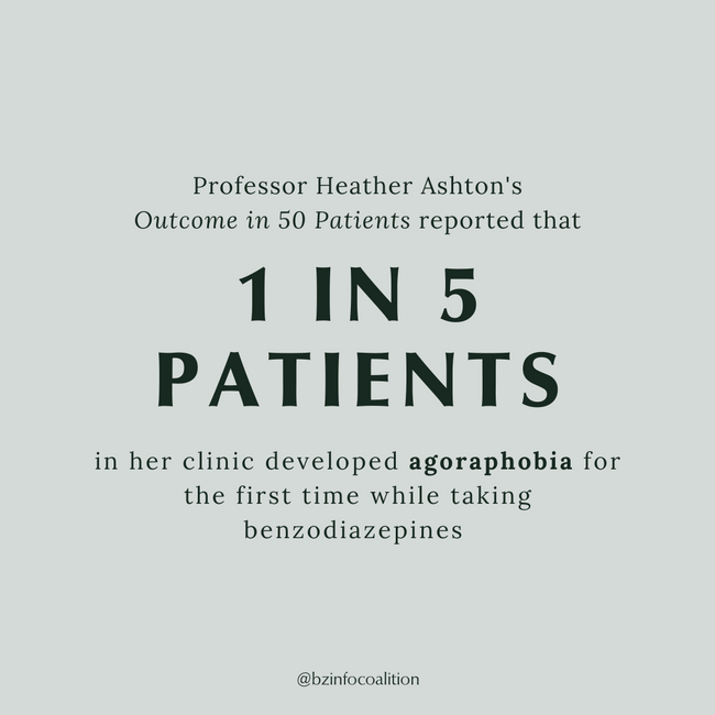 Benzodiazepine Information Coalition (@bzinfocoalition) on Twitter photo Agoraphobia is characterized by the fear and avoidance of certain places or situations that can trigger panic and a sense of being trapped, helpless, or embarrassed. Has anyone ever had firsthand experience with agoraphobia? Was it associated with the use of benzodiazepines? Agoraphobia is characterized by the fear and avoidance of certain places or situations that can trigger panic and a sense of being trapped, helpless, or embarrassed. Has anyone ever had firsthand experience with agoraphobia? Was it associated with the use of benzodiazepines?