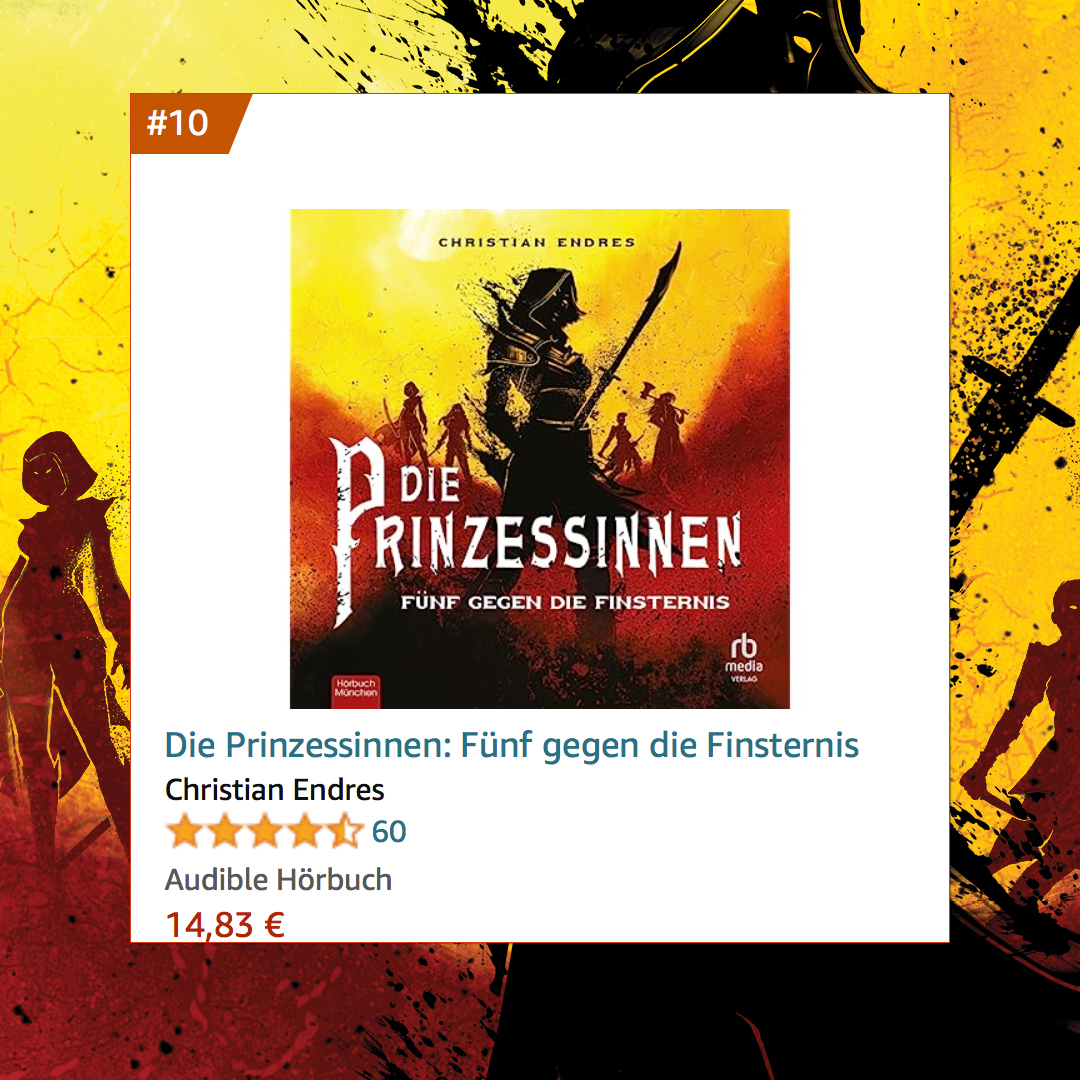 Klar, es ist nur eine Momentaufnahme – aber eine schöne! Das von <a href="/fundavanroy/">Funda Vanroy</a> eingelesene Hörbuch zu "Die Prinzessinnen: Fünf gegen die Finsternis" <a href="/RBmediaCo/">RBmedia</a> <a href="/CrossCult/">Cross Cult</a> ist bei <a href="/audibleDE/">Audible.de</a> gerade auf Platz 10 der Neuerscheinungen Zeitgenössische Fantasy. Thx an alle Hörenenden!🔥