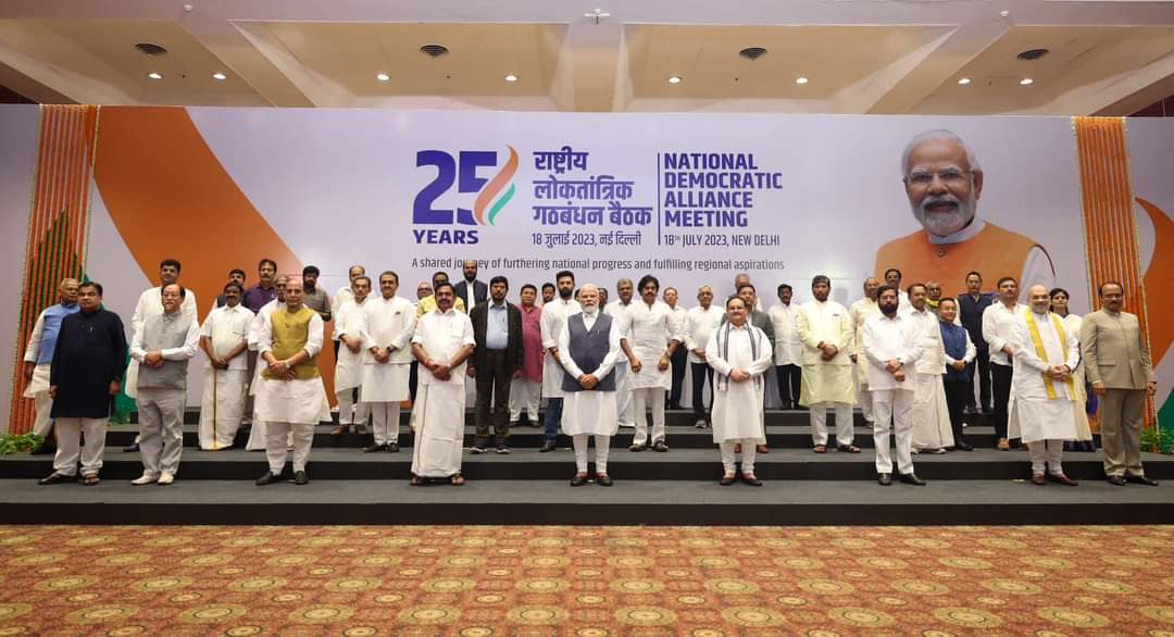 iamkandula's tweet photo. The 39 parties that are said to be in NDA together have less than 30 MPs in Lok Sabha. That is, after the recent inclusion of Eknath Shinde Shiv Sena's 13 MPs. Most of these parties are one-man outfits. Modi's NDA is not the same as Vajpayee's. https://t.co/esI3xx2Znj