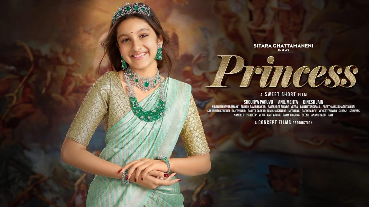 rajeshmanne1's tweet photo. #SitaraGhattamaneni's  #Princess ✨ Short Film link 👇

https://t.co/GrdNKntkZV

#PMJJewels #PrincessSitara https://t.co/WkfTzfuHd8
