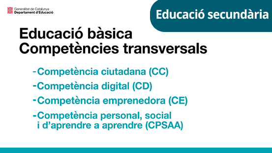 xtec's tweet photo. Ja podeu consultar a la #XTEC les competències transversals a l'Educació bàsica de #secundària.

🔗 https://t.co/cd9mnoDKWd

#AlsCentres https://t.co/D7M9UR7Hiy