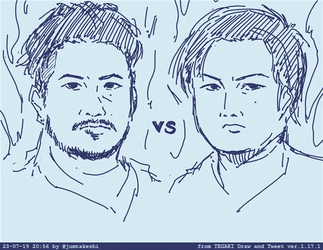 今日のTradz VS SUPERNOVAの中堅戦の絵面クソ強くてすき #BPL絵 #tegaki_dt