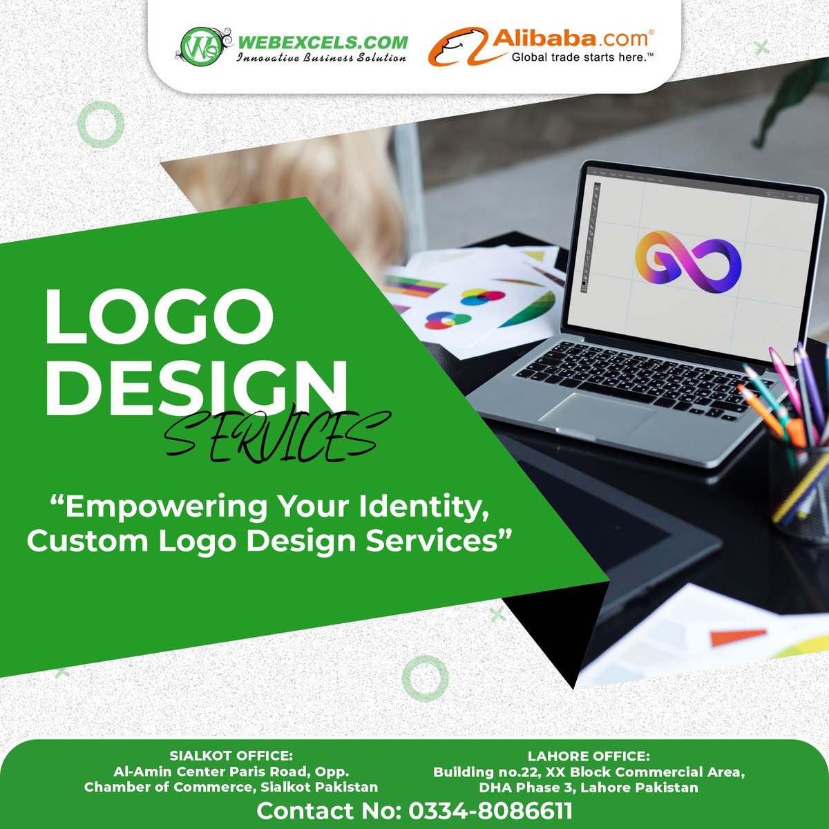 'Elevate Your Brand with Stunning Logos by Web Excels! 🎨✨ #LogoDesigning #WebExcelsDesigns #BrandIdentity #CreativeDesign #CustomLogos #LogoExperts #BrandEnhancement #StandOutFromTheRest #LogoMakers #UnleashYourBrand'