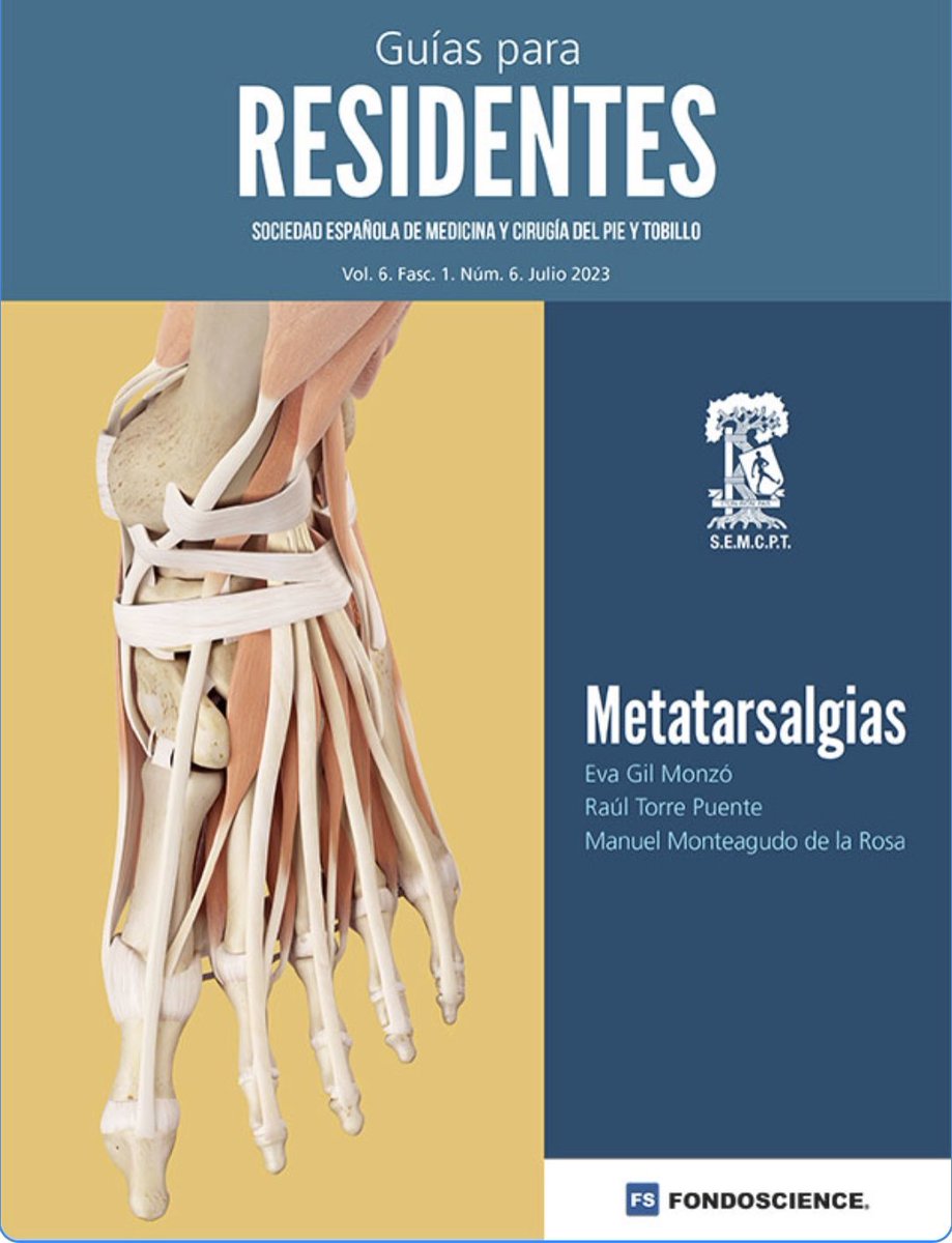 ¡Ya esta aquí una nueva guía para residentes! Ponte al día con las METATARSALGIAS.
Entra en la web de la SEMCPT para poder consultarla y descargarla.
semcpt.es