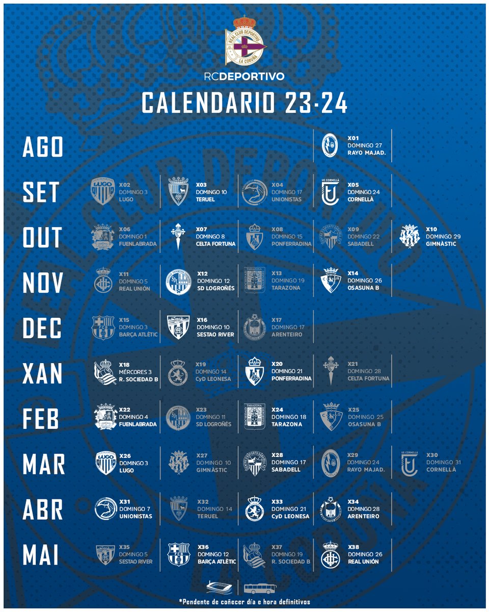 Calendario deportivo de la coruña