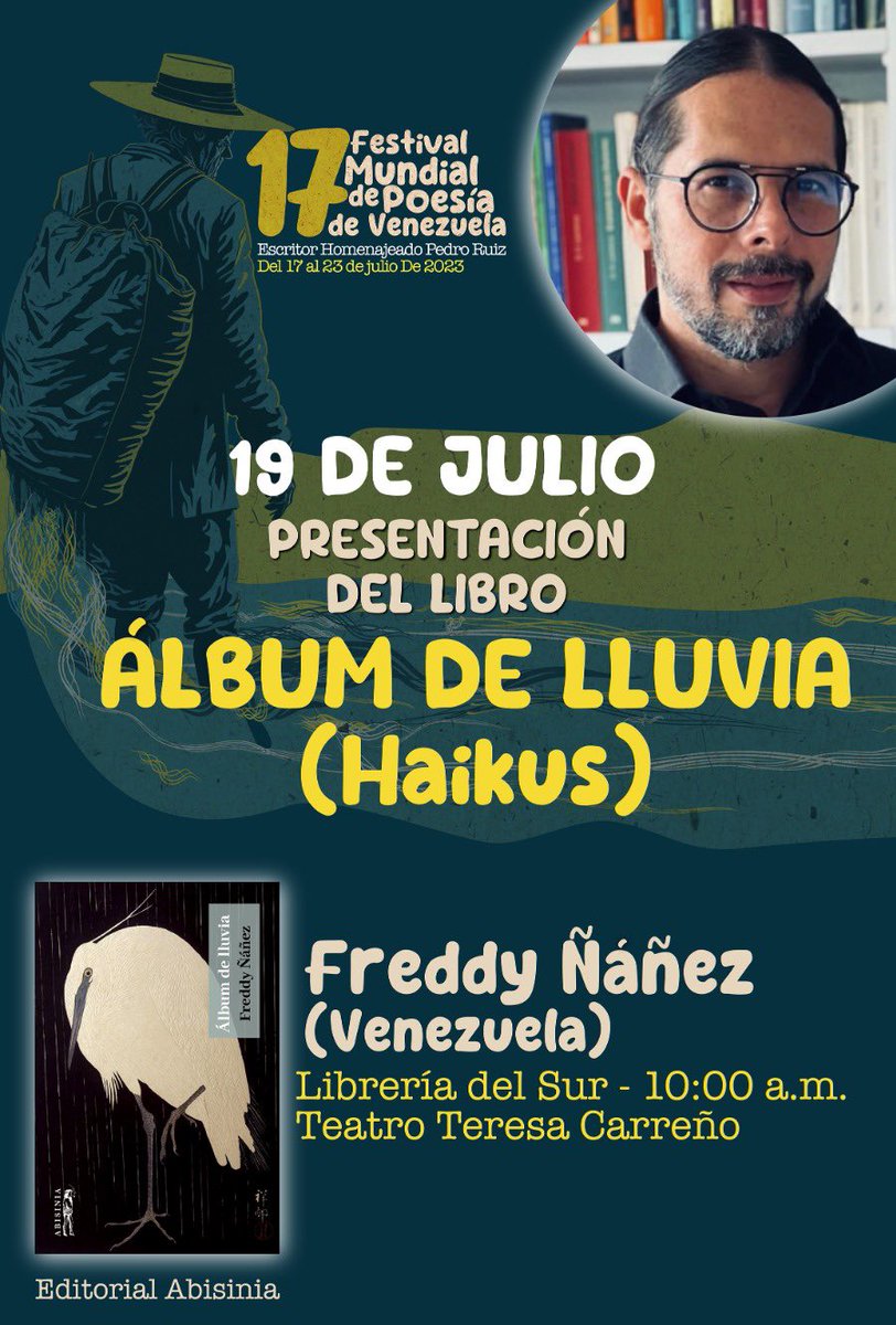 "📚🎉 ¡Excelentes noticias para los amantes de la literatura! Nos complace anunciar la presentación del nuevo libro de Freddy Ñáñez, un viaje poético lleno de emoción y profundidad. Un hito literario que no querrás perderte. ¡Súmate a la experiencia y déjate envolver por sus