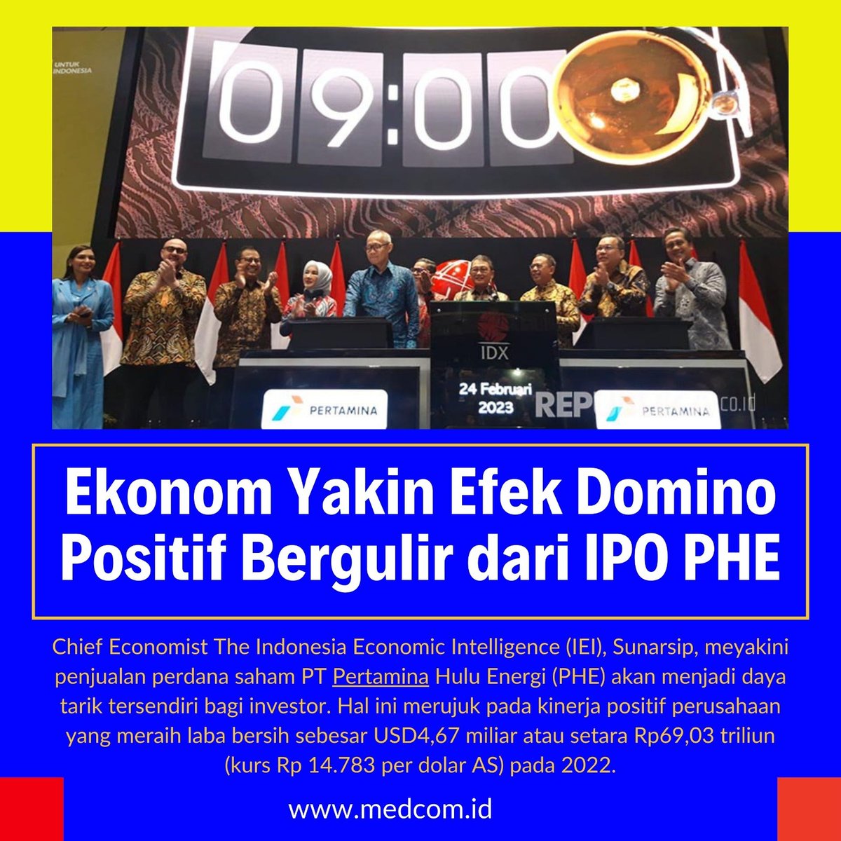 alvopemberani's tweet photo. Ekonom yakin efek domino positif bergulir dari IPO PHE #IPO #PHE #DukungIPOPHE https://t.co/ltL02f2Lt0