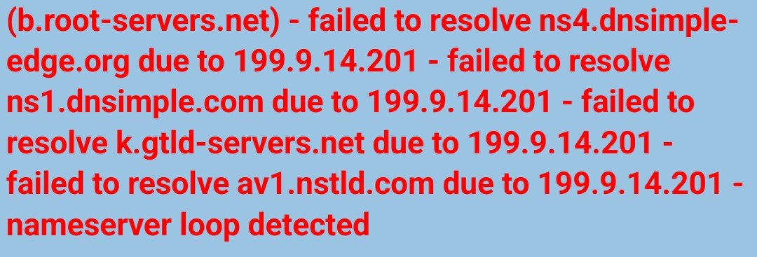 viraptor's tweet photo. @dnsimple hi, your ns4 (edge) endpoint is having issues getting resolved through root server b. I can find various traces of this happening back to at least May this year. Just saw a random resolution failure today and started digging.
https://t.co/6YI4ylRzvl confirms the issue. https://t.co/8rBZ50uqZq