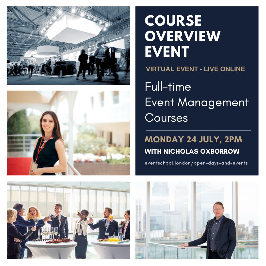 With full-time course applications closing 25 July we know you may still have questions -  so why not join Nicholas Oxborrow on our Virtual Course Overview Event on Zoom👨‍💻 next Monday? 

#opendays #theeventschoollondon #studylondon #eventmanagement #coursesinlondon