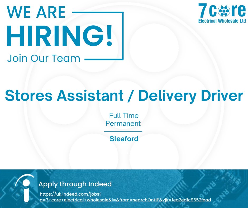 7coreelectrical's tweet photo. We're Hiring
Wanting a career that is so much more than just a job?
Take a look at our advert on Indeed.
We look forward to hearing from you.
🔵
🔵
https://t.co/c37PUlv8ce #electricalwholesale #wholesale #electrical #lincoln #job #newposition #jobopening #workwithus #joinourteam https://t.co/mpW0BkZrKI