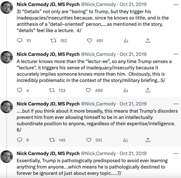 Nick_Carmody's tweet photo. @therecount Trump equates "brilliant".....w/ruling "1.4 billion people w/an iron fist.

A window into Trump's pathological insecurities:

strength=brilliance

Control/"strength"....not only alleviates his insecurities about his "weakness", it alleviates his insecurities about his ignorance. https://t.co/TPQHAPx73f