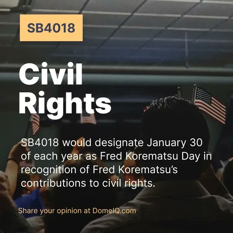 Share your thoughts on Senate Bill 4018 regarding Civil Rights on Dome IQ.

Download Dome IQ today at domeiq.com

#DomeIQ #DemocratizePublicPolicy #MichiganPolicy #SB4018 #CivilRights