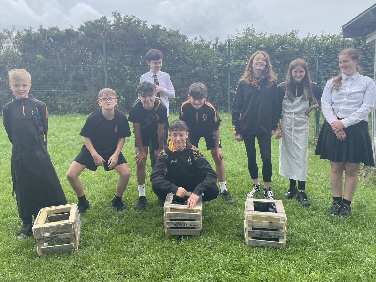 Some of our Year 7  D&amp;T pupils with the planters they made for the Caerau Development Trust to support their community. Well worth the hard work!! <a href="/MaestegSchool/">Maesteg School</a>
