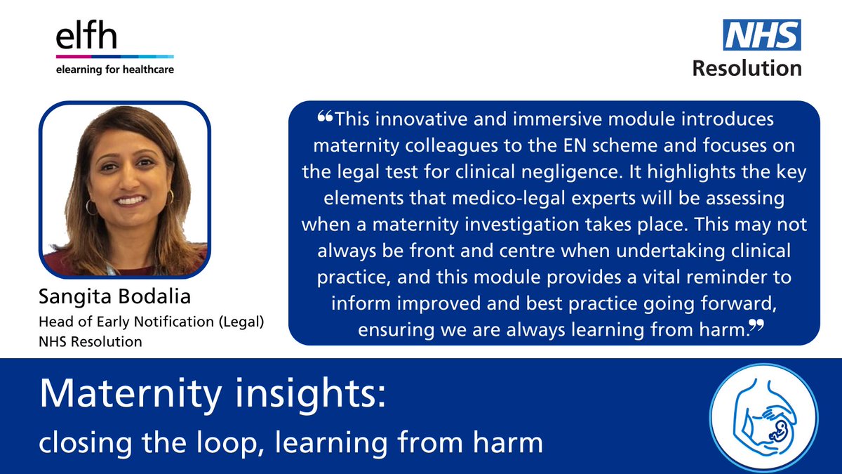 Our recently launched eLearning module is a unique tool designed to support all maternity team members, including midwives, obstetricians, the wider perinatal team and students training in these specialties.

Access now➡️ bit.ly/3qxlOcs #ImprovingMaternityOutcomes