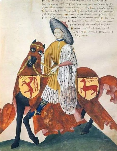 Few people realise how sarcastic and patronising mediaeval horses actually were to humans. This one's asking his rider if he designed his new hat when he was still suffering from ergot poisoning.