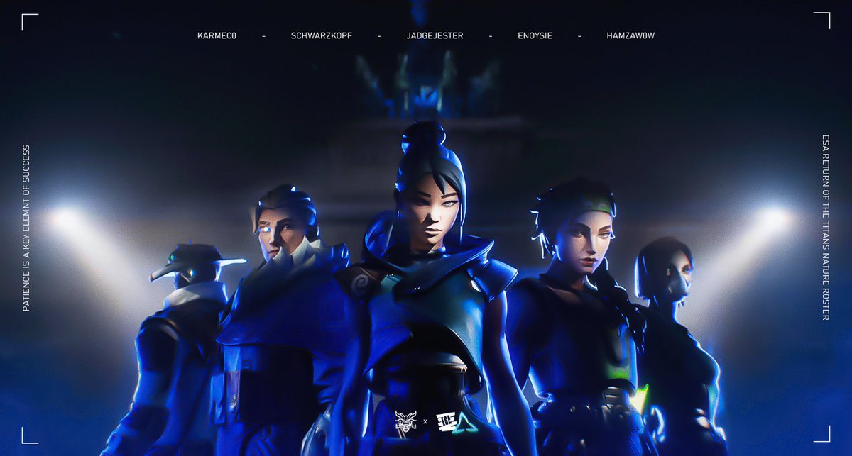 📢 ESA RETURN OF THE TITANS NATURE THUNDER Turnuvasında mücadele edecek kadromuz sizlerle (Revize)

🇹🇷 Bilgehan 'JadgeJester' Ay
🇹🇷 Berkay 'Karmec0' Öztürk
🇹🇷 Hamza 'hamzaw0w' Özkalp
🇹🇷 Enes 'eNoysiE' Leylek
🇹🇷 Kerem 'Schwarzkopf' Dağ