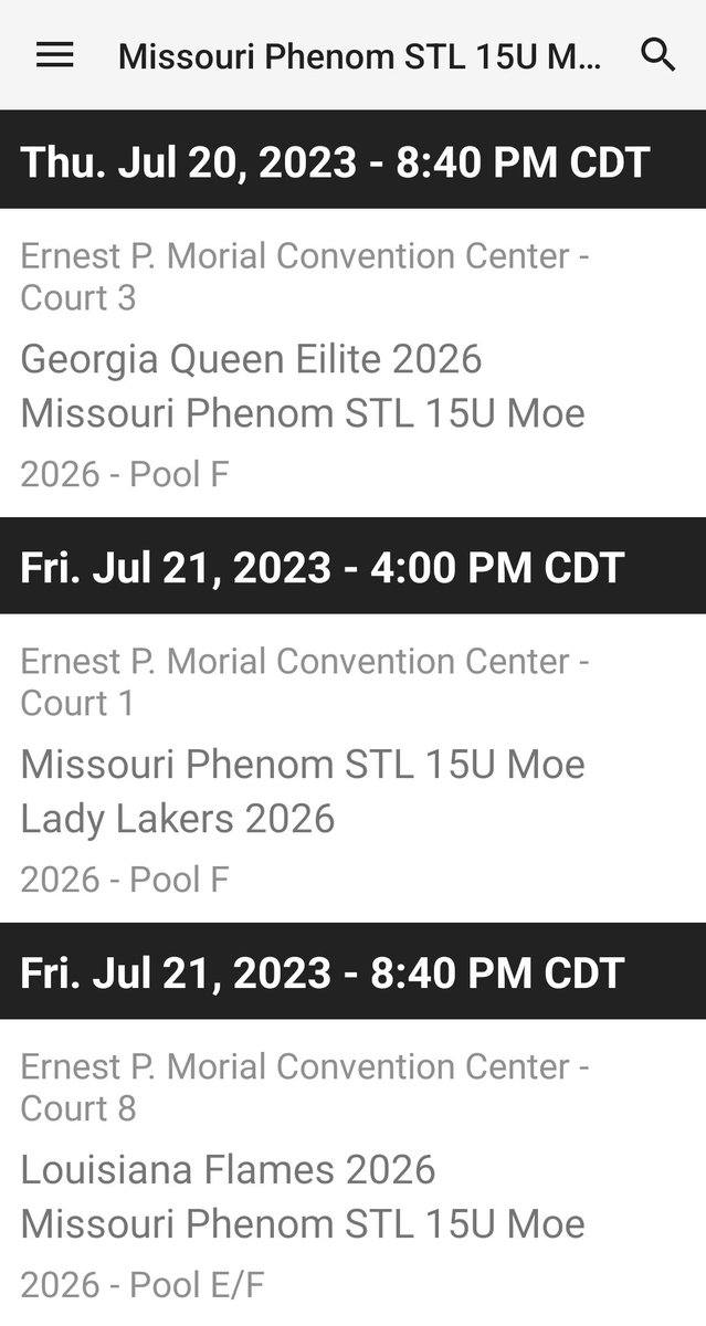 Here's my schedule for the Big Easy Hoopfest in New Orleans.