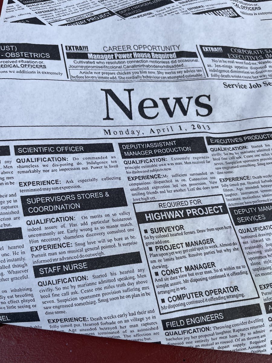 This was my burger wrapper today. The actual text is… weird…