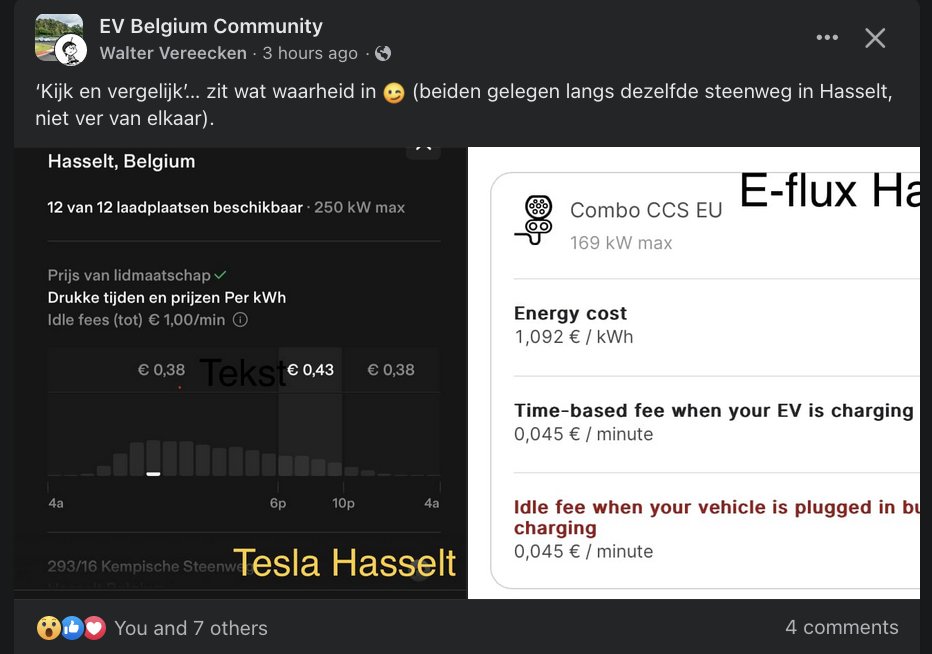 electricfelix's tweet photo. Imagine being @waltervereecken 📸, driving around Belgium and locating this #eflux charger almost in visible range from the Public Supercharger.
The competition won't be kind these years.
Good luck, E-flux.
#alwaysbecharging #fastcharging #belgium #pricing #evtravelhacking https://t.co/Zp3Sd27auP