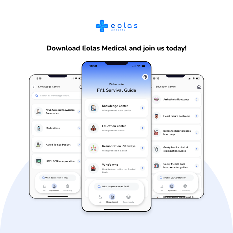 EolasMedical's tweet photo. FY1 Survival Guide app! - Newly qualified doctors and Medical Educators - it's just one week until FY1 shadowing, download the free FY1 survival guide app.

Healthcare professionals...like and share with your healthcare colleagues to help make changeover as safe as possible :)