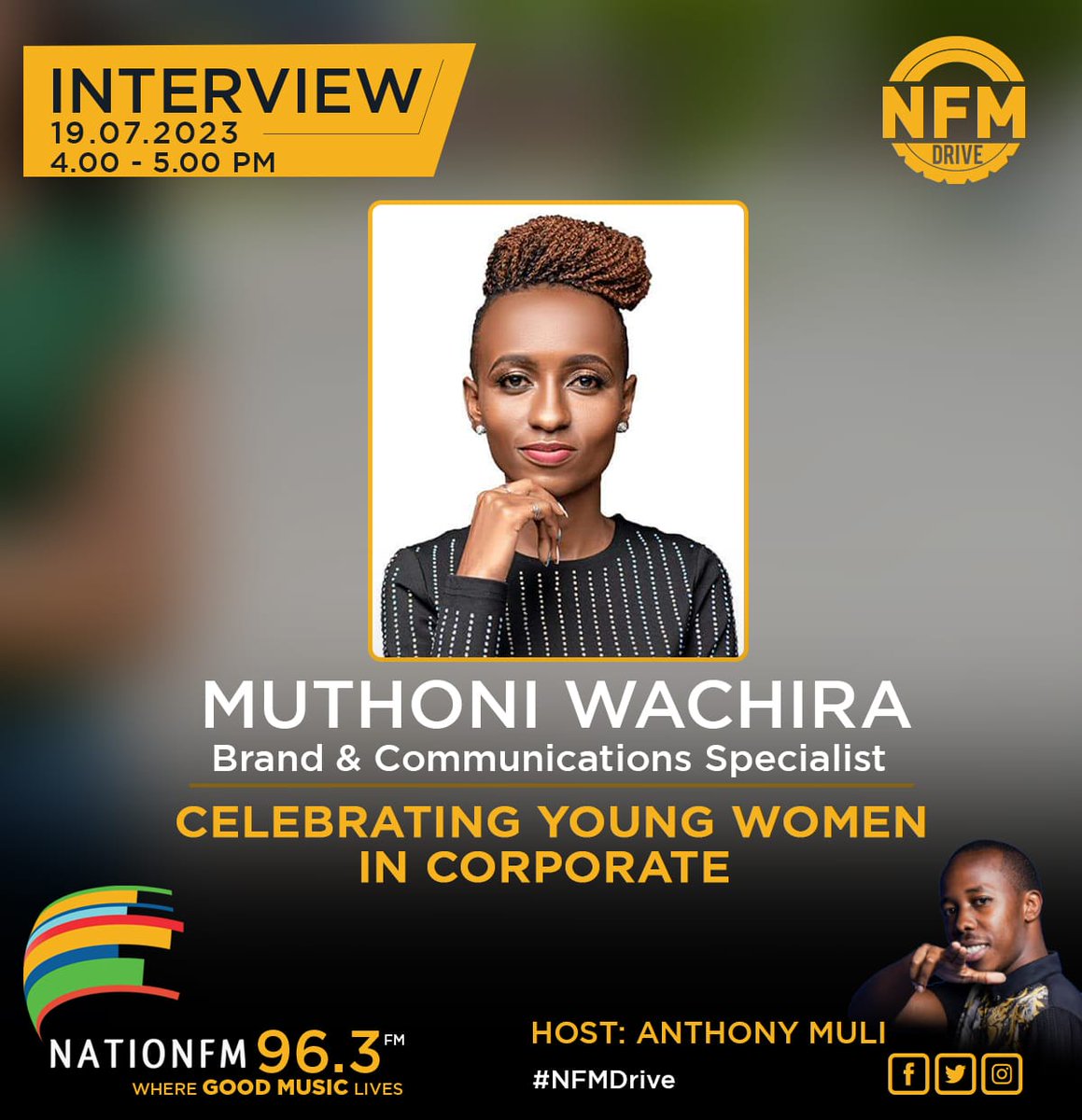 NationFmKE's tweet photo. Breaking into the corporate world; How can young women overcome barriers and establish their presence? Join @MuthoniWachira3 from 4 pm on #NationFMDrive to explore strategies for a successful entry.

@nduva_anthoni 

#AfroWednesday #WCW https://t.co/ekgqFWAHQW