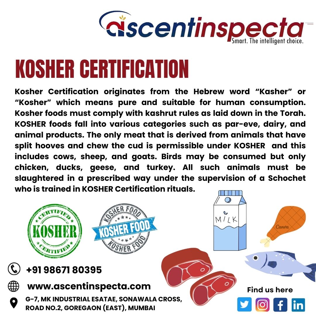 Looking to sell your products to the Jewish community? Kosher certification is a must.
#ascentinspecta #ascentlanka #ascentmaldives #iso #iso9001 #iso90012015 #kosher #koshercertified #koshercertification #foodsafety #foodsafetyfirst #kosherfest #rohs #gmp #fsms #foodtradeshow