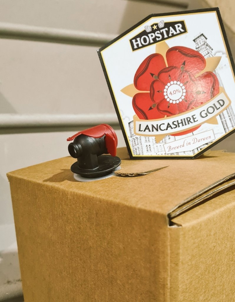 📦 BOXES of Lancashire Gold 4.0% - filling this Friday 

📦 These come in 5, 10 &amp; 20 litres (around 9, 18 &amp; 36 pints) and can last up to 8 days once opened 

☎️ 07933590159 for advice or orders