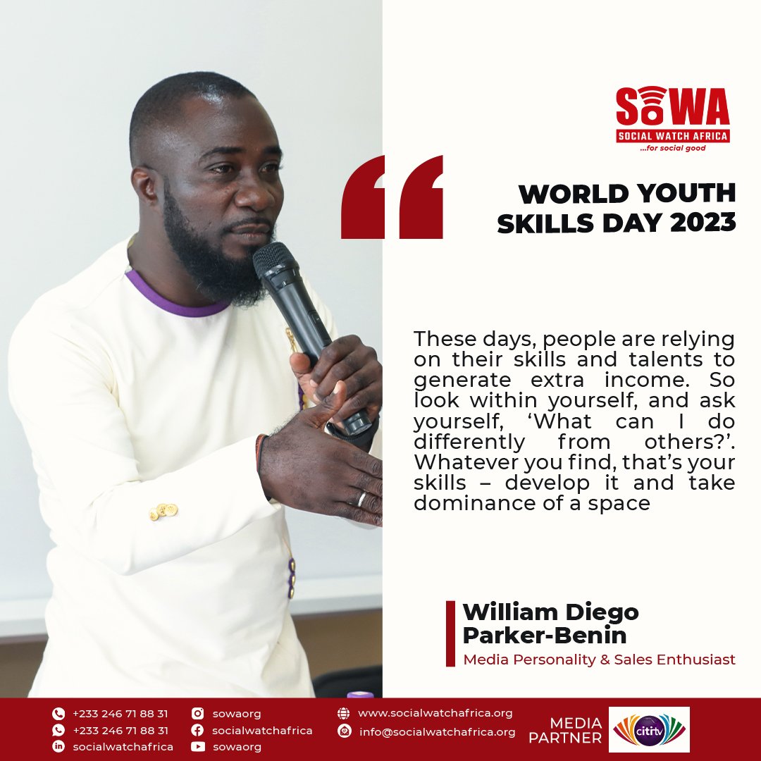 SpeakerAddo's tweet photo. ......Youth // Skills // Development // Advocacy // Awareness //
@SmoothestDiego, Social Watch Africa is grateful for the support.
#ForSocialGood
#WYSD https://t.co/UW4sVtr7yD