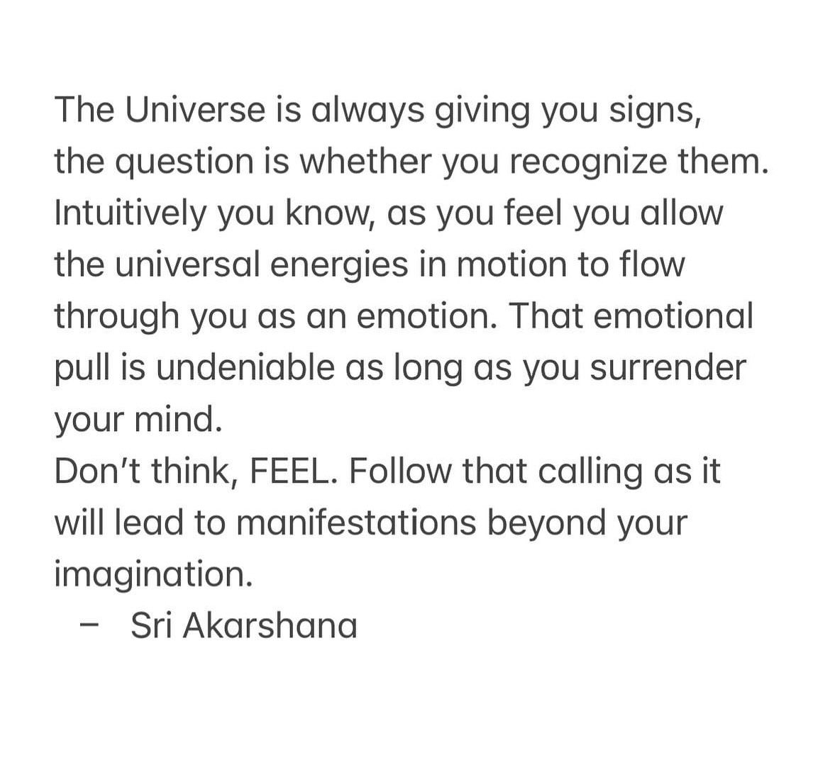 Todays download: Stop thinking, start feeling and follow that feeling.

The Universe is infinite, our minds are limited to what past programming and past experiences. Your minds logic will never be able to make sense of what the Universe has planned for you.

When you learn to