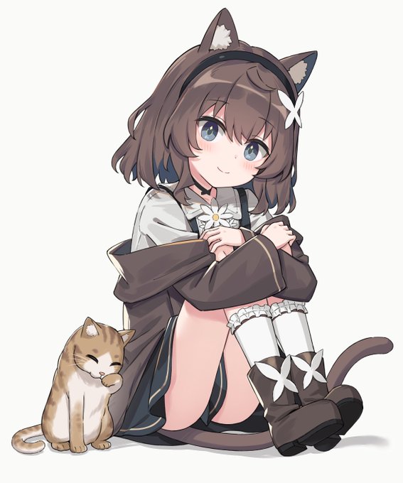 「猫娘 座る」のTwitter画像/イラスト(人気順)