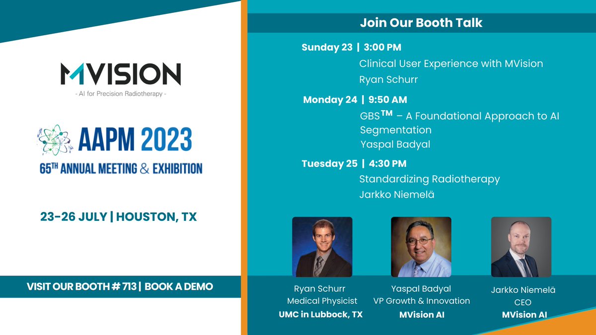 mvisionai's tweet image. #AAPM23 Attendees: Join us at Booth #713 to discover #MVisionAI, the future of precision contouring in radiotherapy! Hear captivating talks by delighted MVision users as well as our own experts. Enter our daily raffle for a chance to win a Bose Revolve+ Bluetooth Speaker!