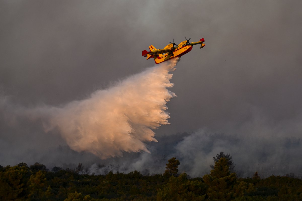 francediplo's tweet photo. Les renforts français sont arrivés cette nuit en Grèce pour se joindre aux pompiers grecs et européens en lutte contre les feux dans les environs d’Athènes. Amitié franco-grecque et solidarité européenne en actes. https://t.co/dHHfOYtWUy
