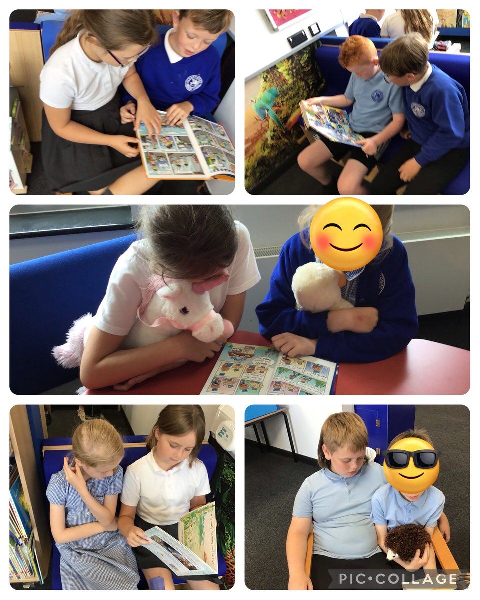 HilderthorpeSch's tweet photo. Enjoying our last library session of the year by sharing a book with a partner #hildyear4 #hildreading #hildenglish #hildlibrary https://t.co/pQUshOIZuc