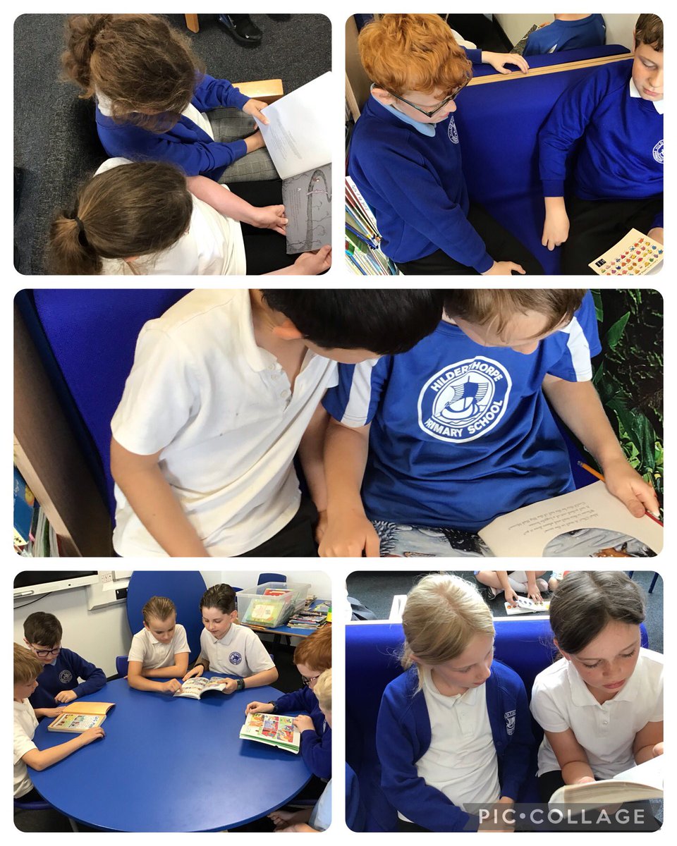 HilderthorpeSch's tweet photo. Enjoying our last library session of the year by sharing a book with a partner #hildyear4 #hildreading #hildenglish #hildlibrary https://t.co/pQUshOIZuc