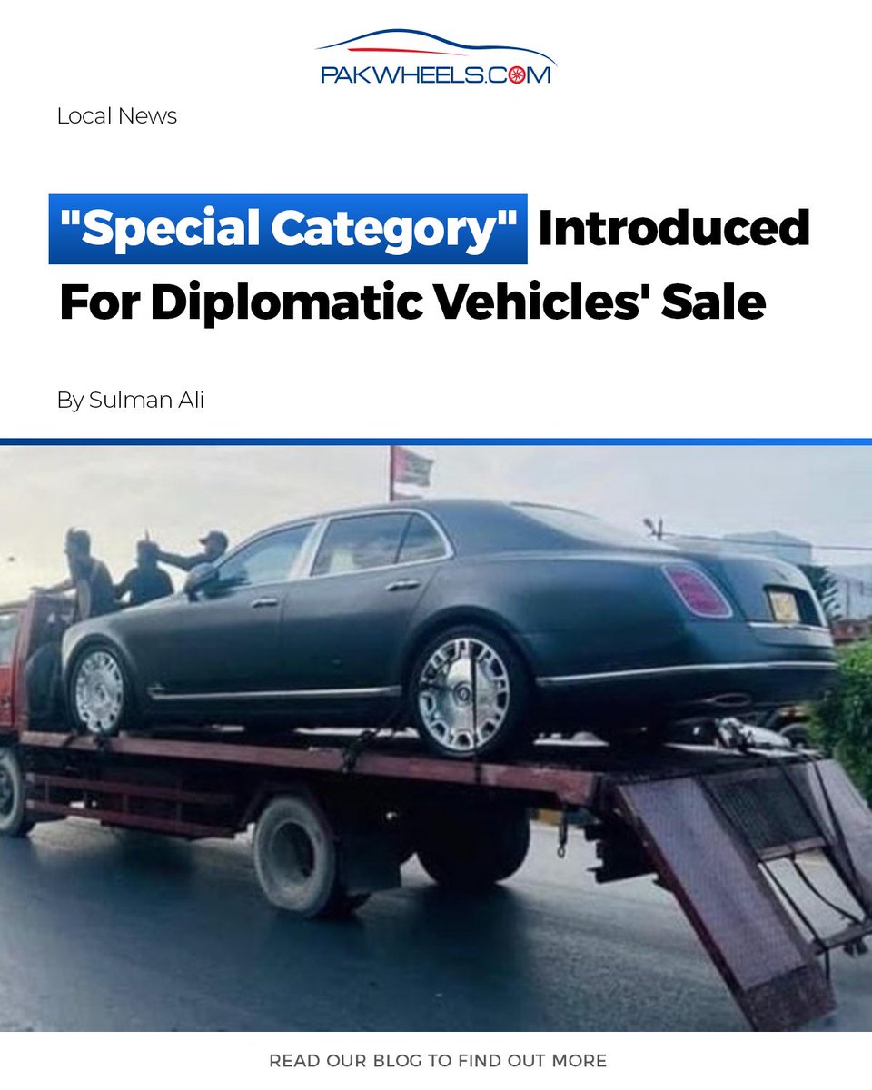 PakWheels's tweet photo. The Federal Board of Revenue (FBR) has modified rules about selling vehicles that diplomatic missions and embassies in Pakistan import.
Read More: https://t.co/2zrnP8PJTw
#PakWheels #PWBlog #FBR #Sale #Import #ImportedVehicles #Diplomatic https://t.co/P9PiZJQs5t https://t.co/AmO5NVYe8Z