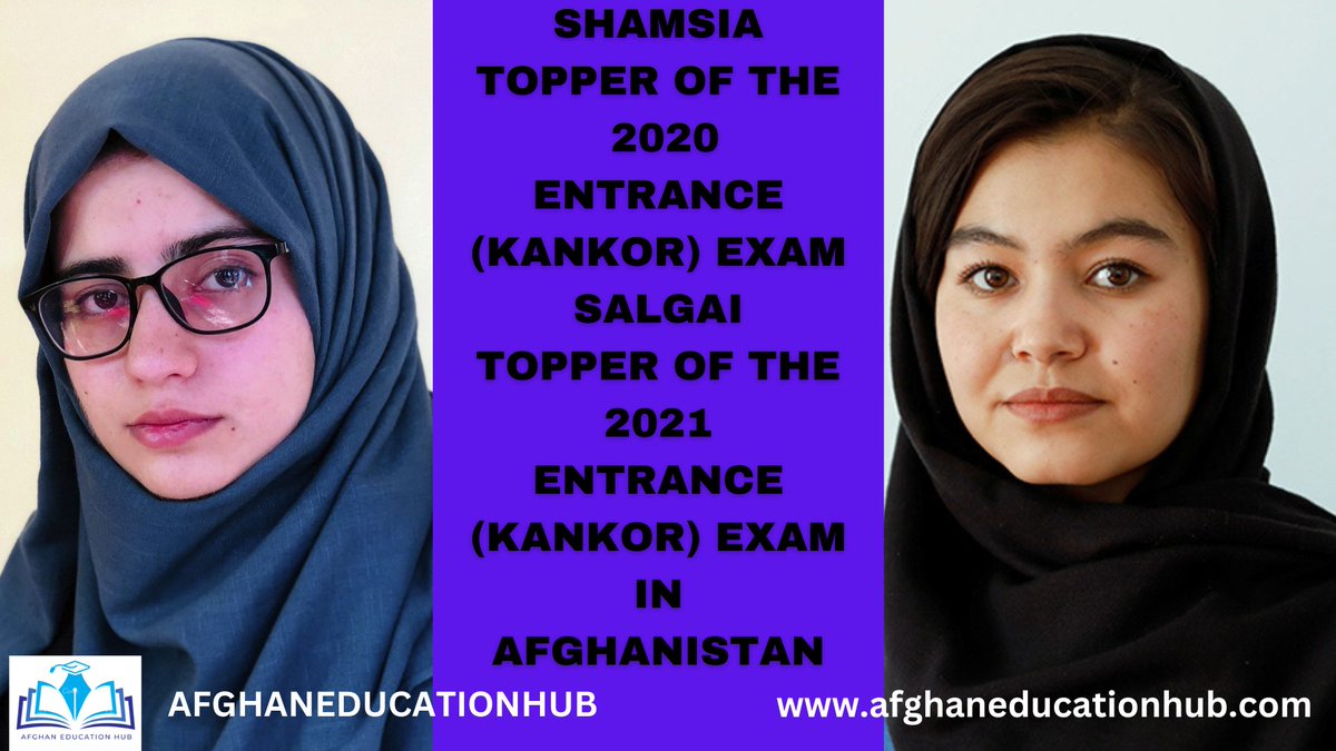 afghan_child's tweet photo. شمسيه په 2020 کال، اؤ سلګۍ په 2021 کال کې په کانکور ازموینه کې لومړی مقام ترلاسه کړئ وو.
خو متأسفانه 667 ورځې کيږي چې افغان نجونو تعليم باندې بنديز لګېدلی دی.
دوئ بنيادي حق تعليم, زده کړو څخه محرومې دي.
مهرباني وکړئ په افغانستان کې د افغان ښځو او نجونو تعليم دروازې خلاصې کړئ. https://t.co/Hz37tHSOvx