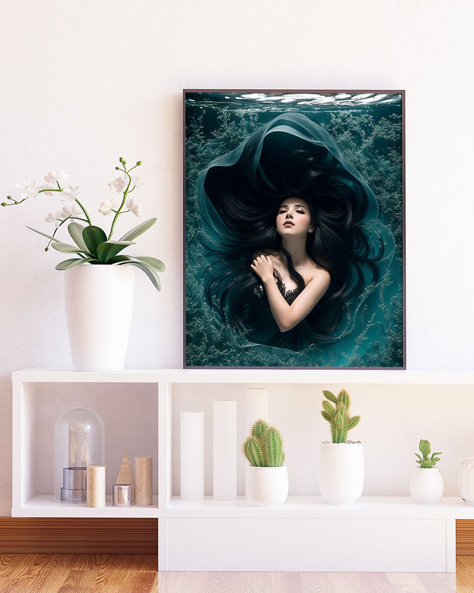 inkwelljar's tweet photo. Underwater Enchantment: Captivating Digital Print of a Woman Surrounded by Coral Reef https://t.co/D9UuJcp7vK