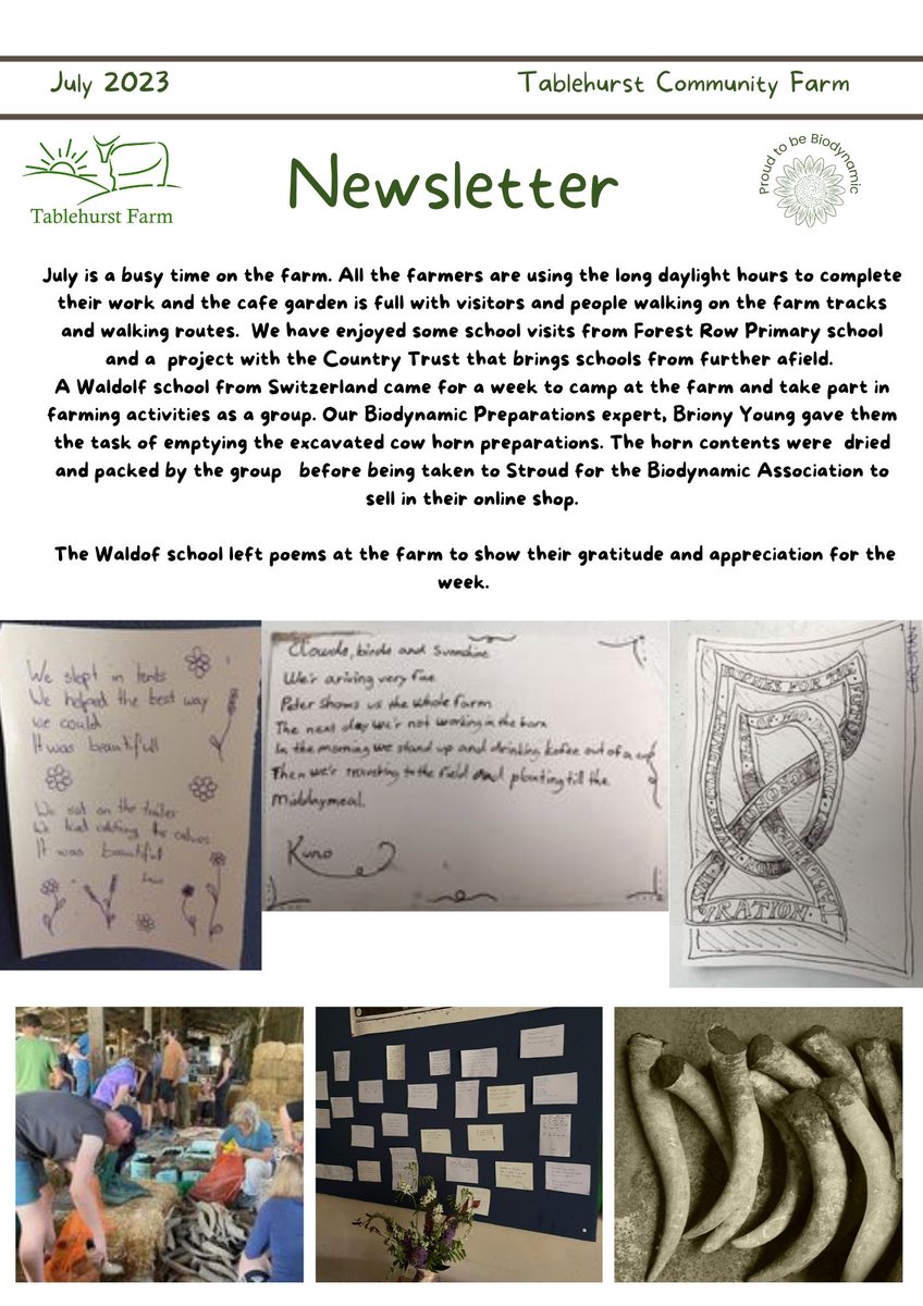 Tablehurst Farm Newsletter - mailchi.mp/6eed636d7295/t… New from the Farm in July 2023