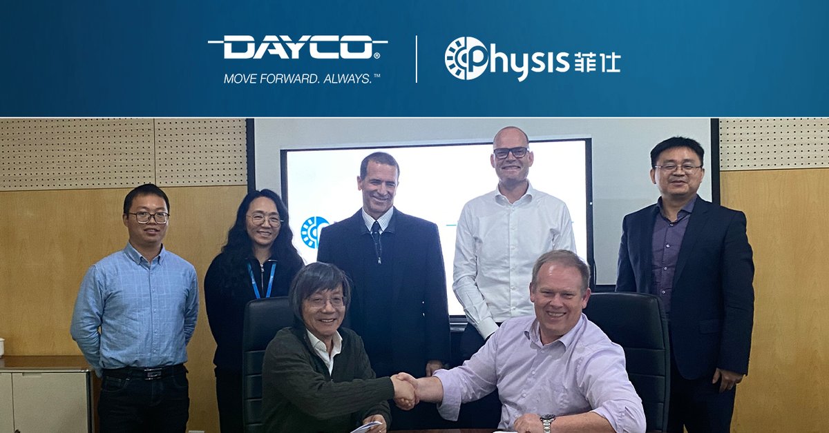 Dayco announces the extension of its Memorandum of Understanding (MOU) with Ningbo Physis Technology Co., Ltd.: dayco.com/en/dayco-and-p…

#Dayco #MoveForwardAlways #WeDeliver