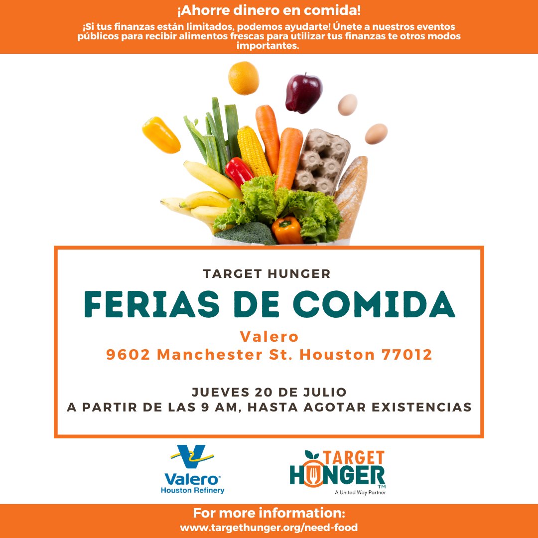 If you need food - there will be a Food Fair tomorrow!
🍊
Food Fairs are open to anyone, you do not have to be a client to attend.
🥕
Please note that all events are subject to cancellation based on weather.
#freefood #foodpantry #houstonfoodpantry #houstonfood #needfood
