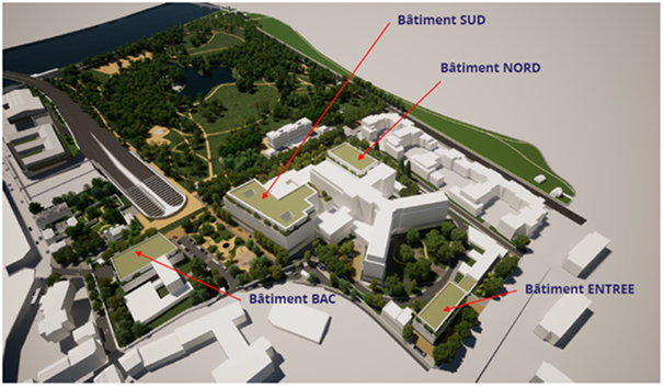 APHP's tweet photo. Projet « Nouveau Garches à l’hôpital Ambroise-Paré AP-HP » : Groupe-6, lauréat du concours d’architecture pour la construction d’un premier bâtiment (Bâtiment « BAC »), première étape du projet
https://t.co/4D42lJUipY https://t.co/cnEvpHPKOX