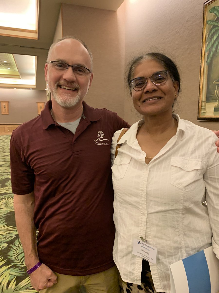 Fun connection: @BoethelCarl1 (pulm/crit @BSWHTemple_PCCM ) and Dr Umavathy Manoharan (Hospitalist at @bswhealth Marble Falls) meet for the first time in person @ #BSWIMRPadre2023 after working for years together via teleICU staffed by pulm/crit team in Temple @bswhealth_Templ