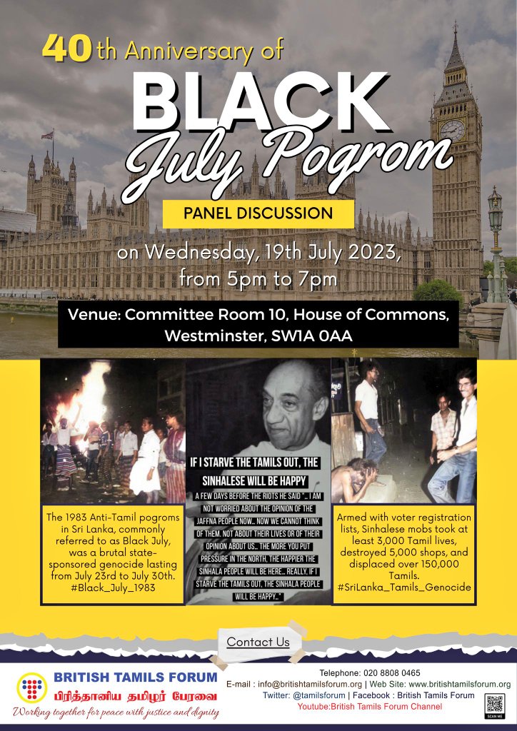 British Tamils Forum (BTF) tweet media