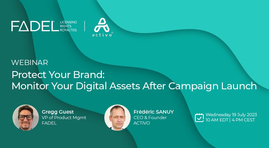 FADEL_IPM's tweet image. #FADEL’s joint webinar with @ACTIVO_DAM_PIM is in 1 hr! @GeggGuest &amp;amp; @fsanuy will share the latest tips on how you can protect your #brand. Register now bit.ly/ACTIVO-W #ContentTracking #DAM #DRM
