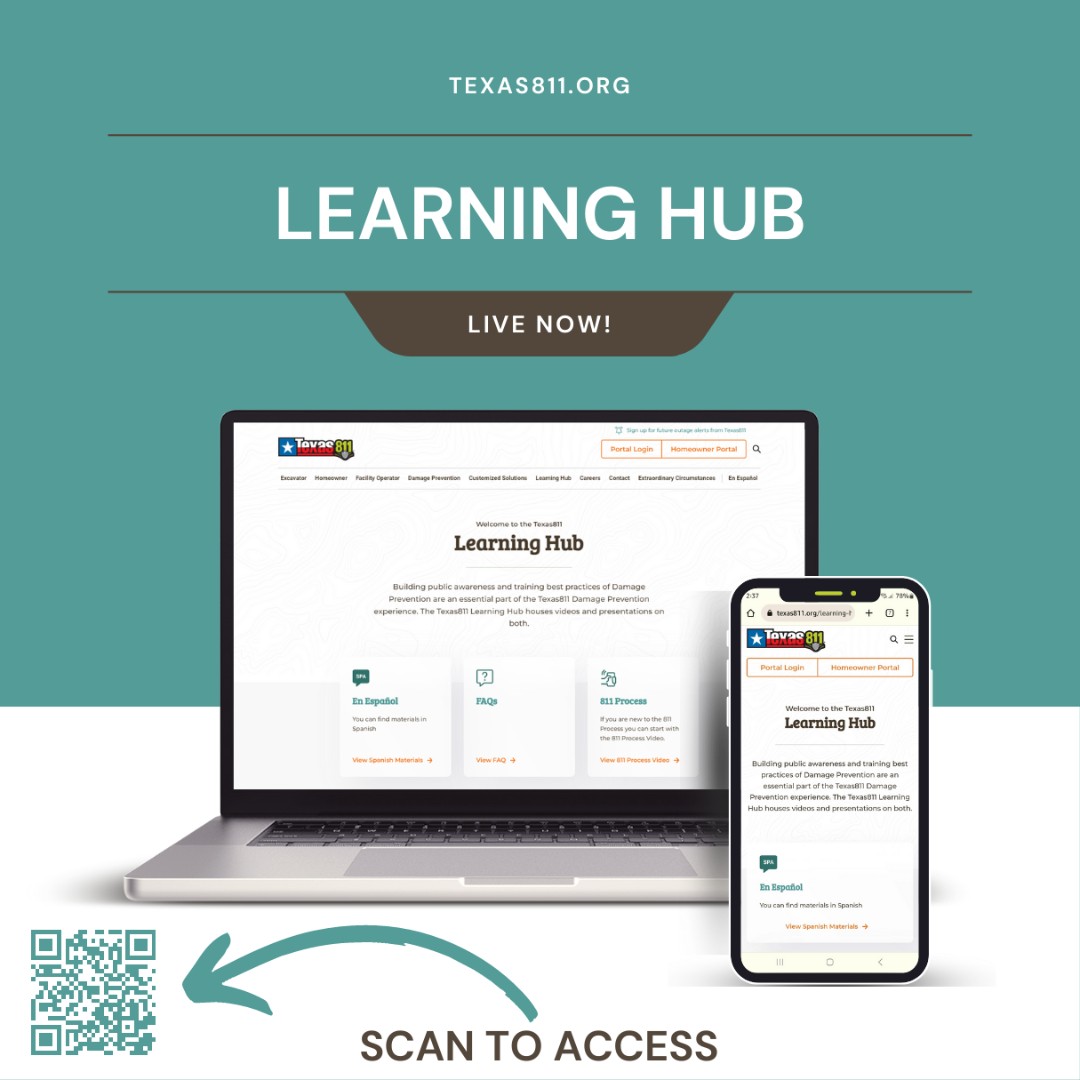 texas811's tweet image. Looking for ticket types or other information about 811? Check out our Learning Hub.

Visit: texas811.org/learning-hub

#Texas811 #EveryDigCounts #KnowWhatsBelow #Safety #Education