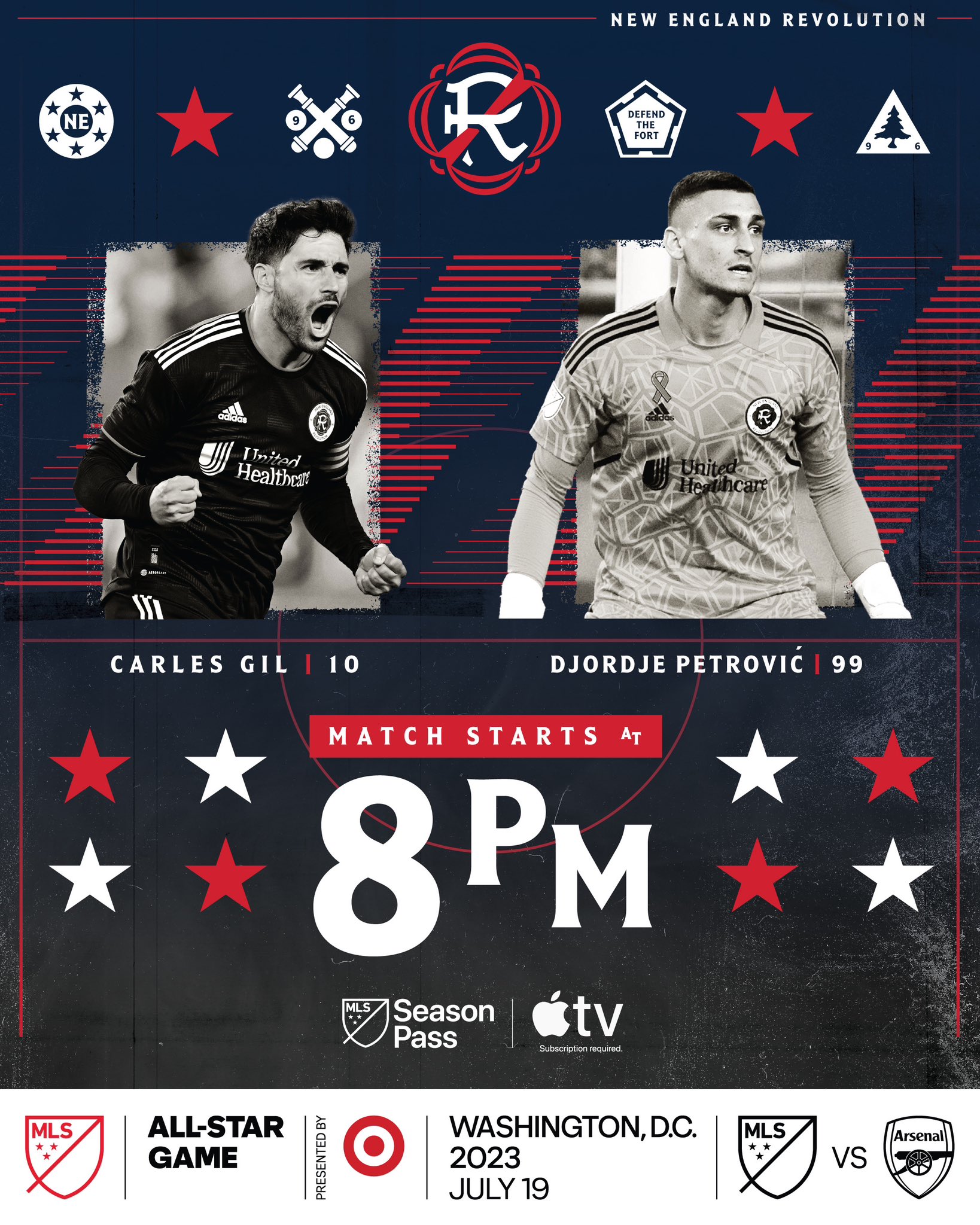 New England Revolution on X: ‼️ TONIGHT ‼️ We get to see these two shine  against @Arsenal in the #MLSAllStar Game pres. by @Target 🔵🔴   / X