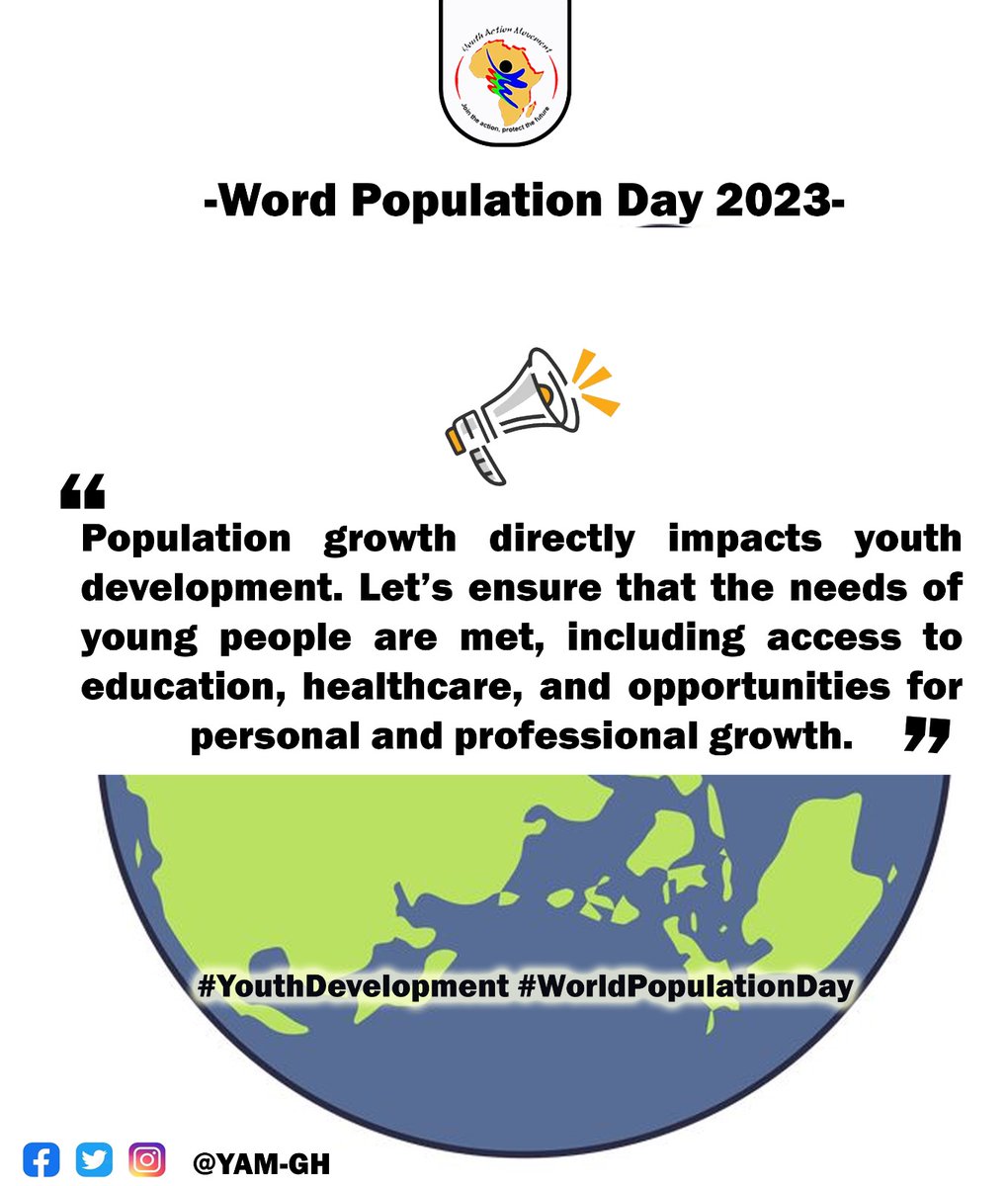 Regina_Mensah20's tweet photo. Population growth directly impacts youth development including women and girls. Let’s ensure that the needs of young people are met,including access to education, healthcare, and opportunities for personal and professional growth. #YouthDevelopment #WorldPopulationDay #EqualRight https://t.co/5wnZ56gVBu