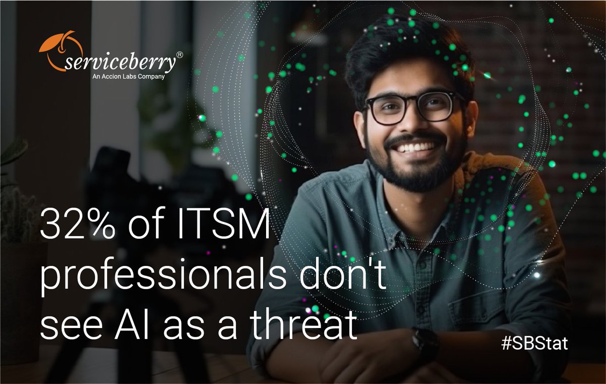 serviceberryone's tweet photo. 🤖🧑‍💼 #AI in #ITSM: Debunking the Job-Killer Myth 🚫💼
A majority of people believe AI won't drastically impact job prospects. With 44% predicting minor changes and 32% seeing no threat at all, embrace AI's potential to enhance your role and deliver better #ITservices. https://t.co/M0yAAG7E30